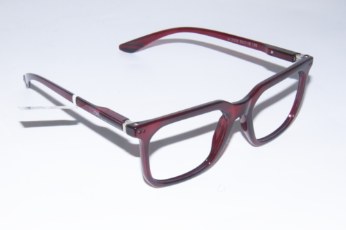 Red Transparent Full Rim Square Eyeglasses